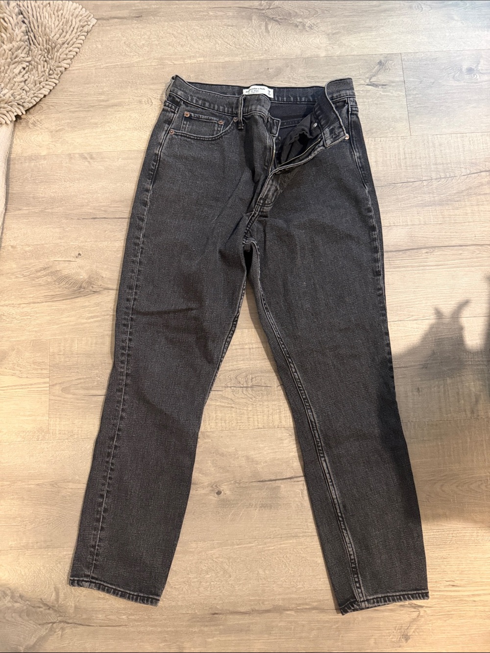 Abercrombie & Fitch Men's Slim Straight Jeans - Washed Black